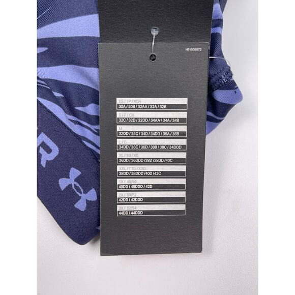 NWT Under Armour UA Crossback Mid Sports Bra 1X Navy Blue Purple Print - Picture 7 of 10